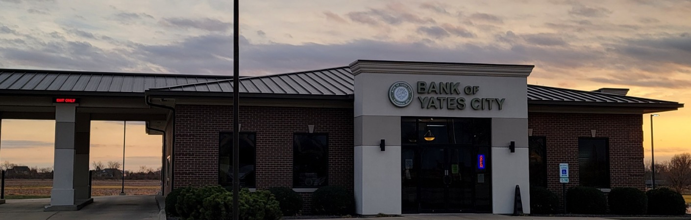 current Bank of Yates City building in Farmington