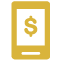 gold mobile dollar sign icon