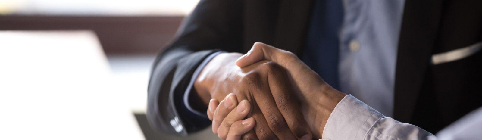 two people shaking hands in agreement